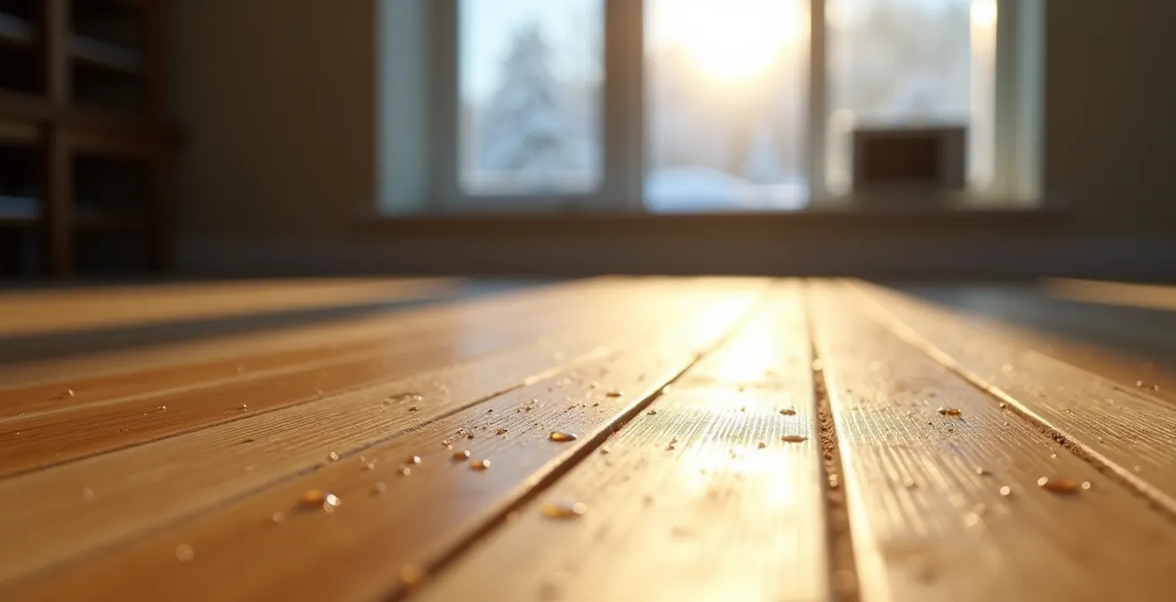 Interior view of Canadian home showing bamboo flooring with HRV system maintaining stable humidity