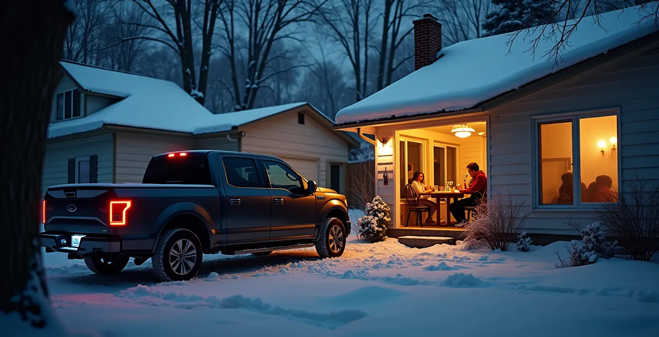 Ford F-150 Lightning powering Canadian home during winter outage through bidirectional charging system