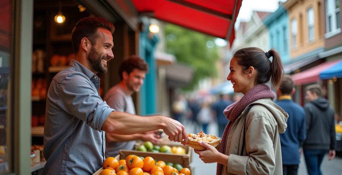 Vibrant street food scene on Augusta Avenue in Kensington Market