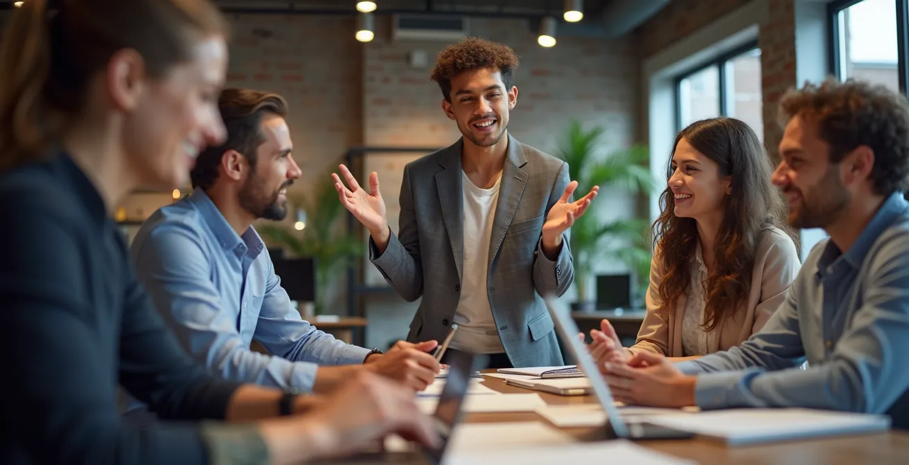 Diverse tech professionals collaborating in a Montreal office setting